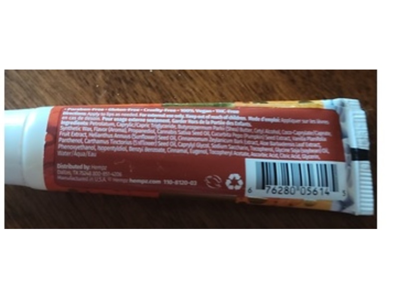 Hempz Herbal Lip Balm, Pumpkin Spice & Vanilla Chai, 0.44 oz/ 13 mL