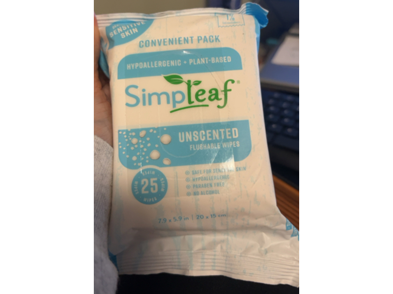 Simple Leaf Flushable Wipes, 25 Count, Pack Of 6