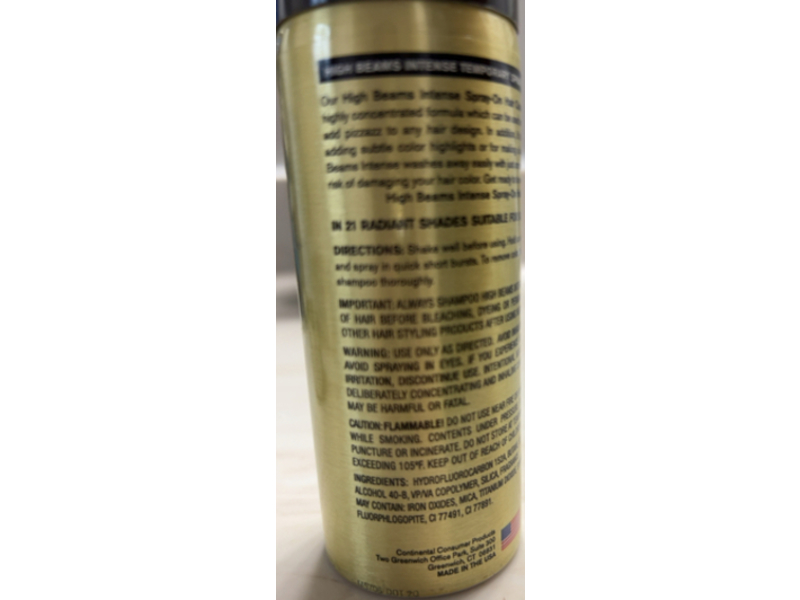 N'iceshop High Beams Intense Temporary Spray-On Hair Color, 30 Brown Black, 2.7 oz/ 76 g, Pack Of 6