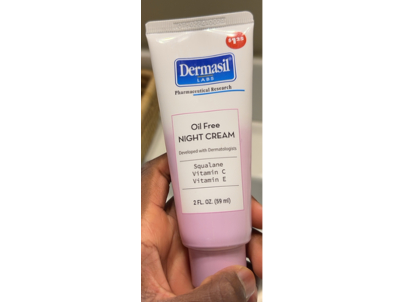 Dermasil Labs Oil Free Night Cream, Squalane, Vitamin C & Vitamin E, 2 fl oz/59 mL