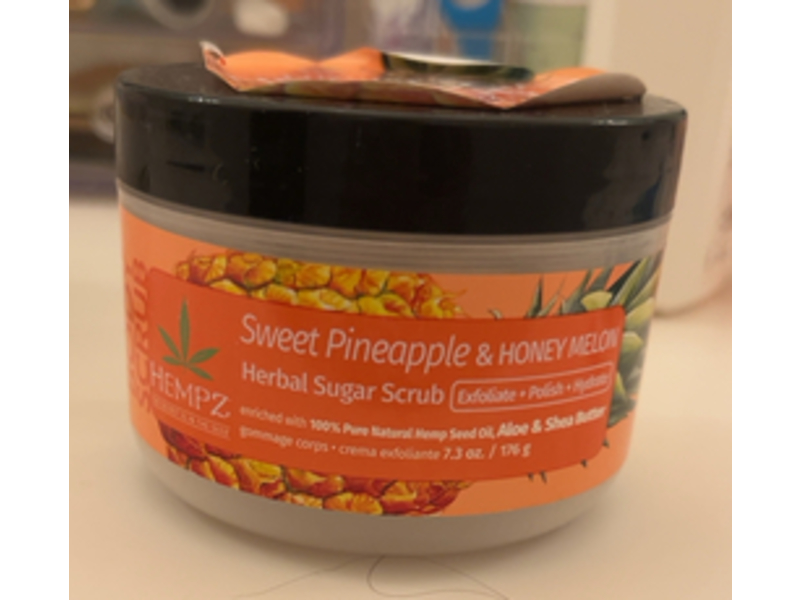 Hempz Herbal Sugar Scrub, Sweet Pineapple & Honey Melon, 7.3 oz/176 g
