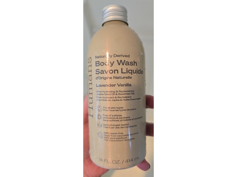 Hey Humans Naturally Derived Body Wash, Lavendar Vanilla, 14 fl oz/414 mL