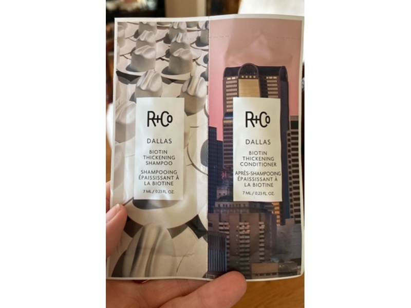 R+Co Dallas Biotin Thickening Shampoo + Conditioner, 0.23 fl oz/7 mL
