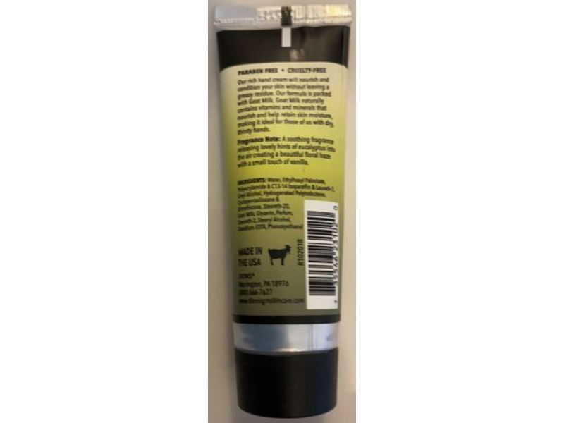 Dionis Natural Goat Milk Hand Cream, Eucalyptus, 1 oz