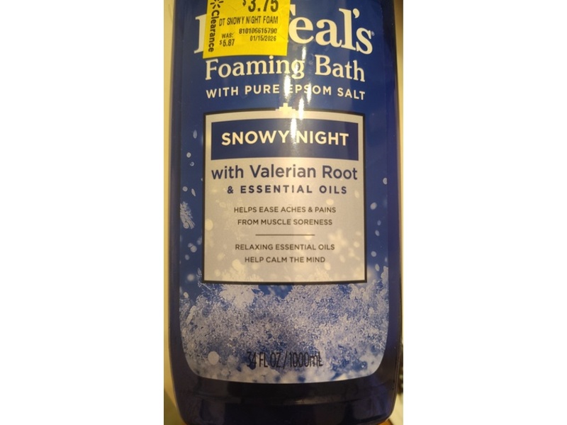 Dr Teal's Foaming Bath Salt, Snowy Night, 34 fl oz/1000 mL