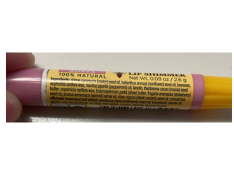 Burt's Bees Lip Shimmer, Guava, 0.09 oz/2.6 g, Pack Of 3