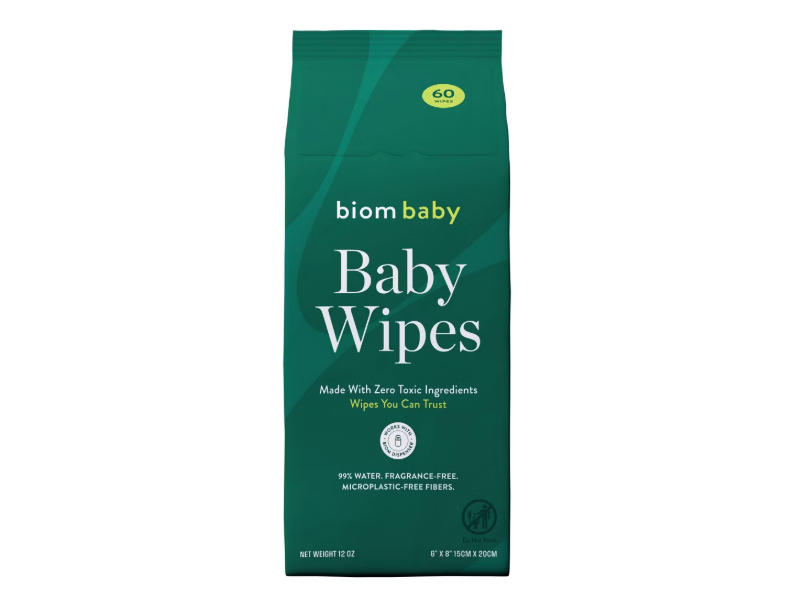 Biom Baby Baby Wipes, 12 oz, 60 Count