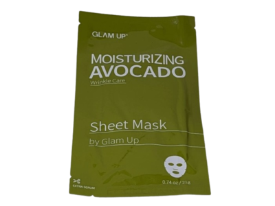 Glam Up Moisturizing Avocado Wrinkle Care Sheet Mask, 0.74 oz/21 g