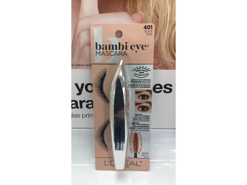 L'Oreal Paris Bambi Eye Mascara, 401 Black, 0.28 fl oz/8.5 mL