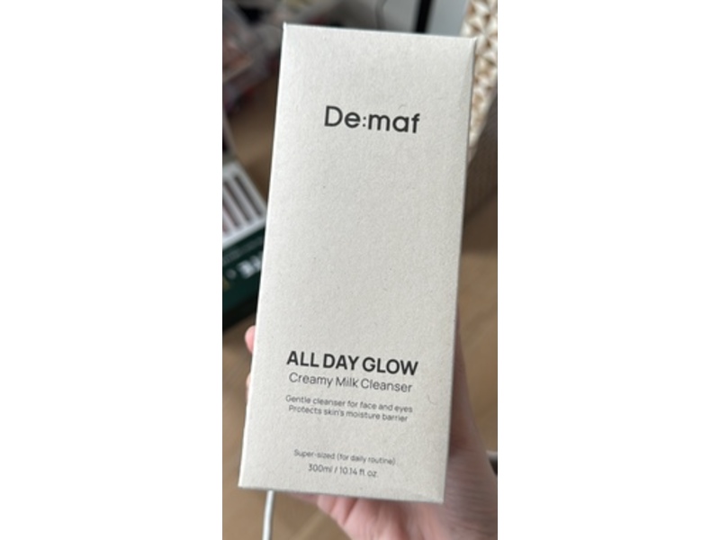 De:maf All Day Glow Creamy Milk Cleanser, 10.14 fl oz/300 mL