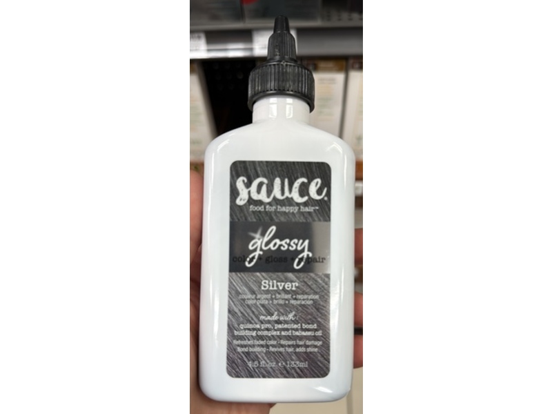 Sauce Beauty Glossy Color + Gloss + Repair, Silver, 4.5 fl oz/133 mL