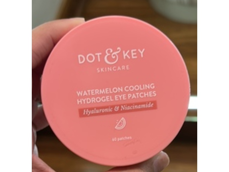 Dot & Key Watermelon Cooling Hydrogel Eye Patches, Hyaluronic & Niacinamide, 60 Count
