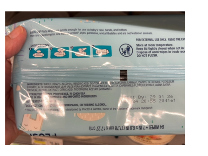 Equaline Soft & Thick Baby Wipes, Sensitive Skin, 64 Count