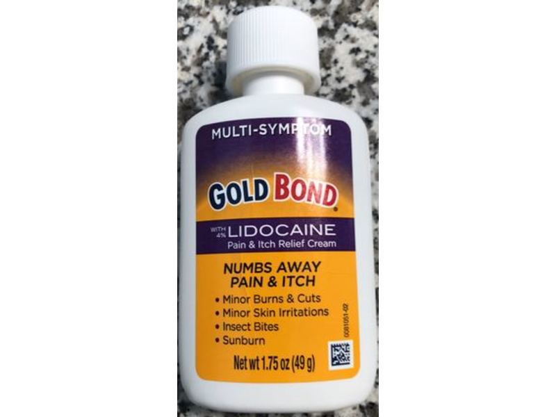 Gold Bond Pain And Itch Relief Cream, Lidocaine, 1.75 oz/49 g, Pack Of 3