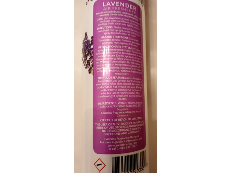 Sure Scents Lavender Air Freshener, 10 oz/283 g
