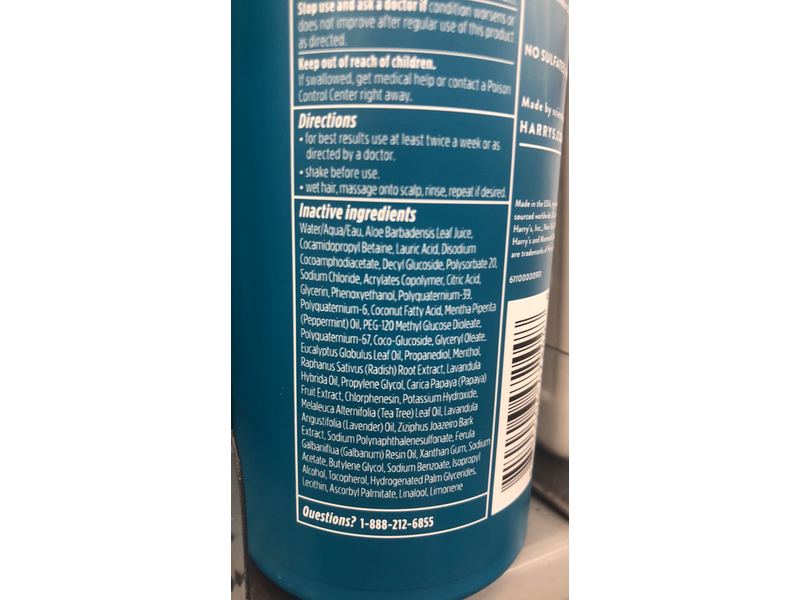 Harry's Anti-Dandruff 2 In 1 Shampoo & Conditioner, Pyrithione Zinc, 14 fl oz/414 mL, Pack Of 3