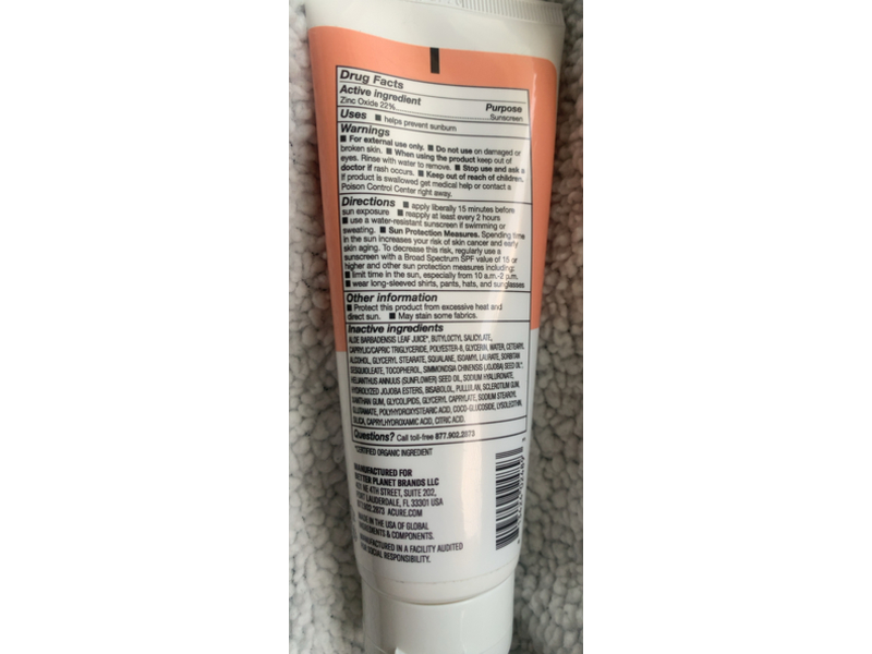Acure Mineral Sunscreen, SPF 50, 3 fl oz/88 mL