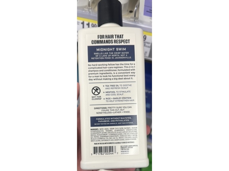 Duke Cannon Supply Co. Shampoo + Conditioner, Midnight Swim, 14 fl oz/414 mL, Pack Of 2