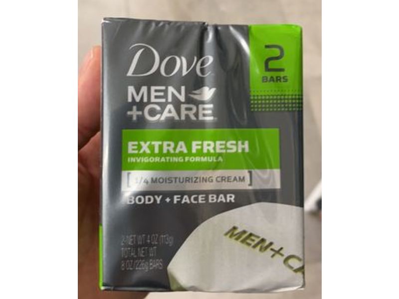 Dove Men + Care Body & Face Bar Extra Fresh, 2 Bars, 8 oz/226 g