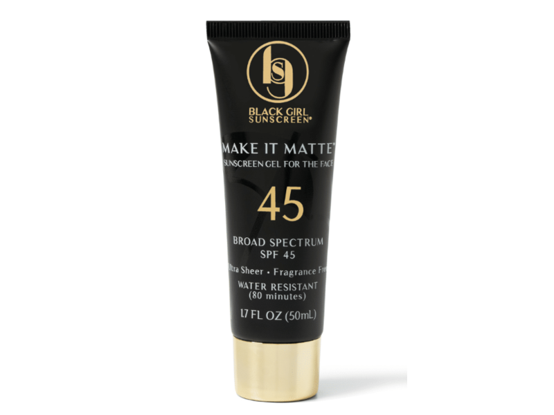 Black Girl Sunscreen Make It Matte Sunscreen Gel, SPF 45, Ultra Sheer + Fragrance Free, 17 fl oz/50 mL