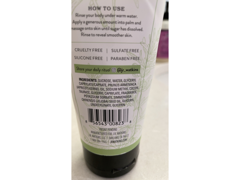 J.R. Watkins Awaken Sugar Body Polish, Rosemary & Rosewood, 6 fl oz/177 mL