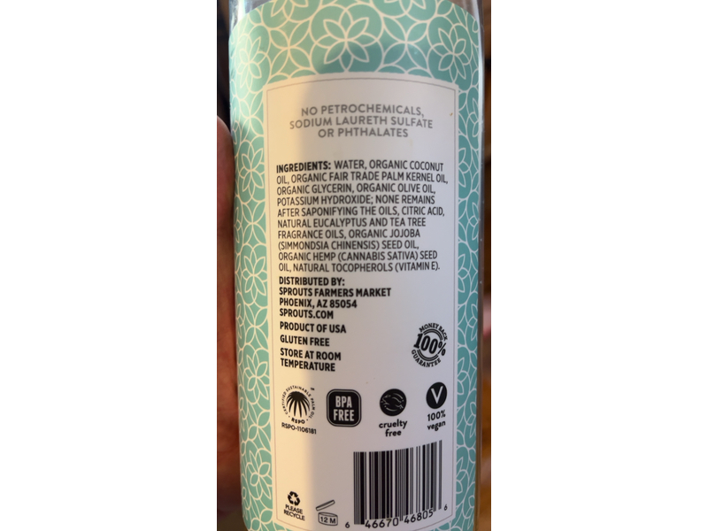 Sprouts Essentials Castile Soap, Eucalyptus & Tea Tree, 32 fl oz/946 mL