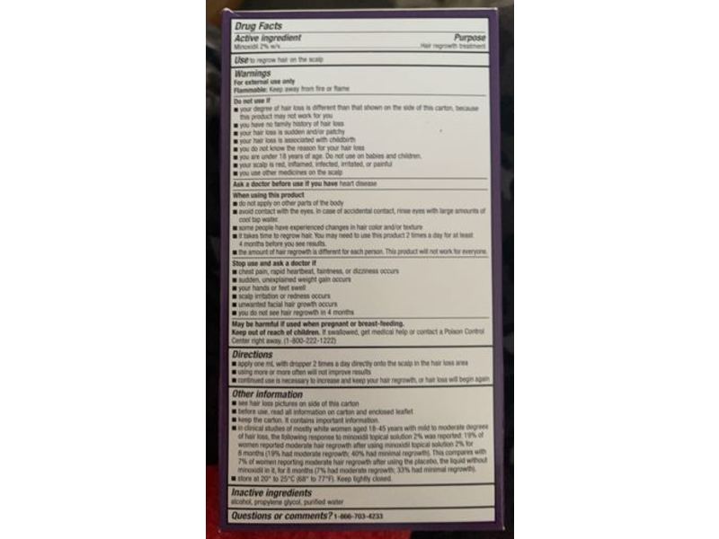 Walgreens Hair Regrowth Treatment, Unscented, 2 fl oz/60 mL