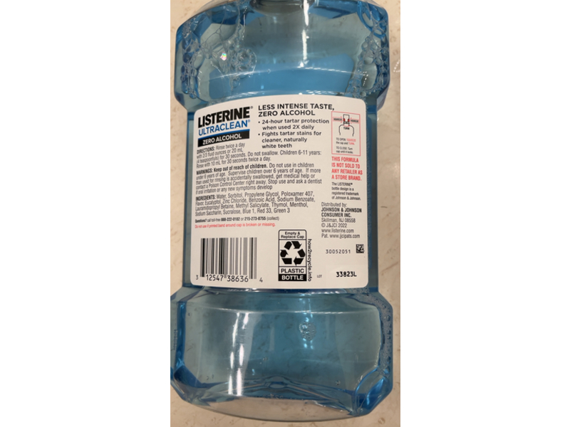 Listerine Ultraclean Mouthwash, Arctic Mint, 1.8 fl oz/1.0 L