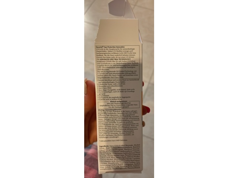 Eucerin Sun Face Oil Control Gel-Cream, SPF 50+, 50 mL