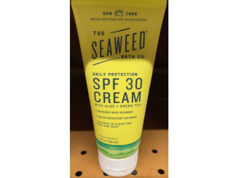 The Seaweed Bath Co. Sunscreen Daily Protection Cream, SPF 30, 3.4 fl oz/100 mL