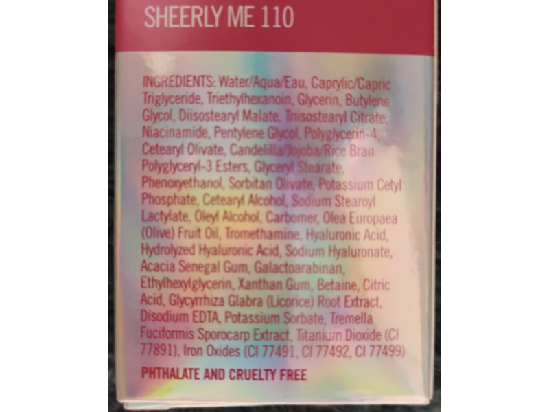 Hard Candy Hydrates & Brightens Teinte De Peau, Sheer Coverage, Sheerly Me 110, 1.0 fl oz/30 mL