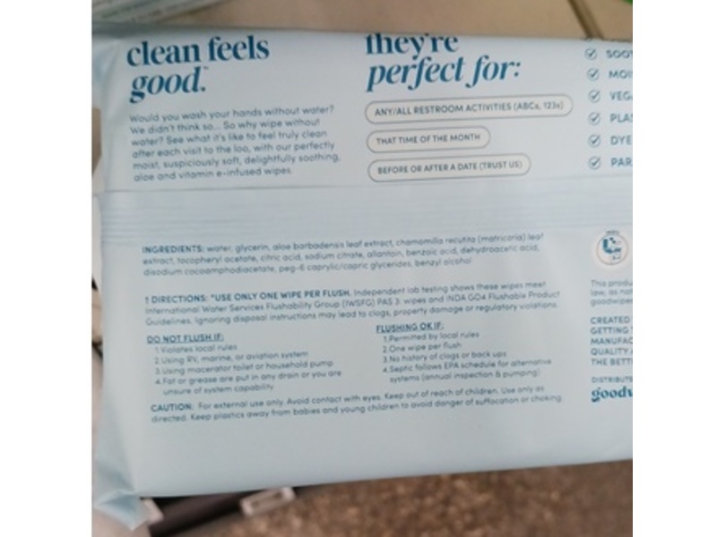 Good Wipes Actually Flushable Wipes, Fragrance Free, 150 Wipes