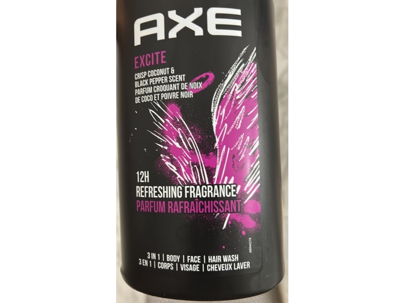 Axe 3 In 1 Body Wash, Excite, Crisp Coconut & Black Pepper Scent, 33.8 fl oz/1 L