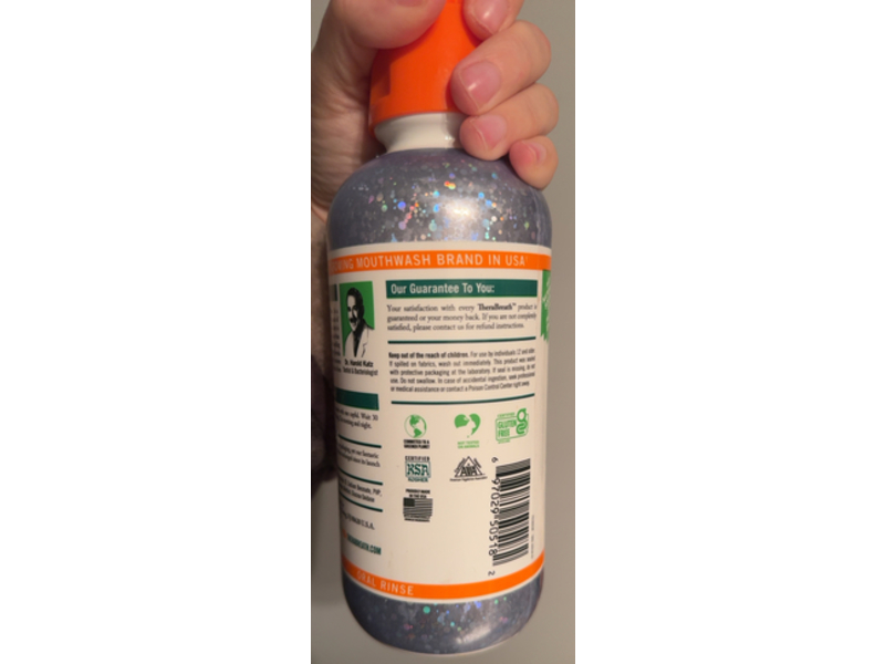 Therabreath Dentist Formulated Whitening Fresh Breath Oral Rinse, Dazzling Mint, 16 fl oz/473 mL