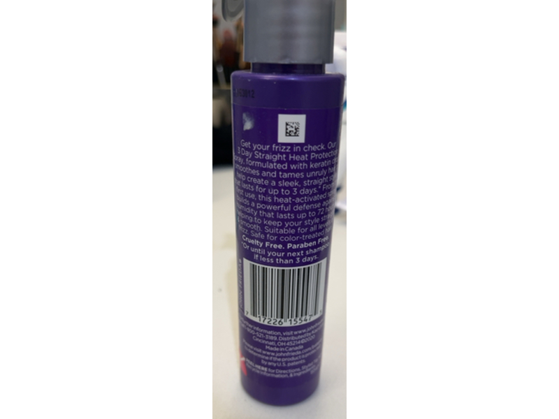 John Frieda Frizz Ease 3 Day Straight Heat Protection Spray, Keratin Drops, 3.5 fl oz/103 mL