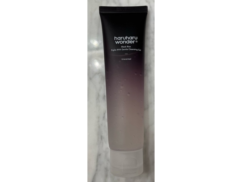 Haruharu Wonder Triple Aha Gentle Cleansing Gel, Black Rice, 3.38 fl oz/100 mL