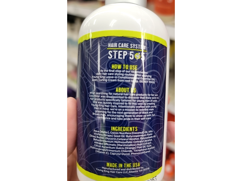 Young King Softens & Defines Curling Cream, Shea Butter & Marshmallow Root, 8 oz/227 g