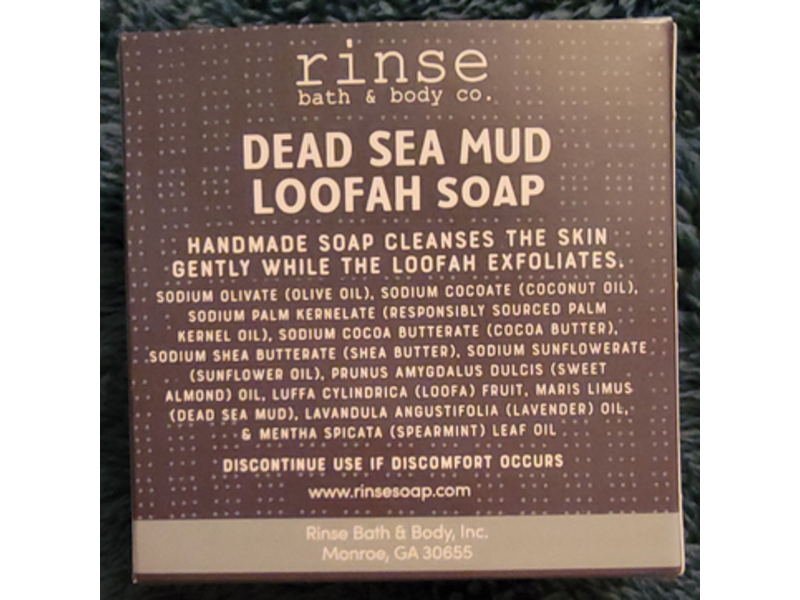 Rinse Bath & Body Co. Dead Sea Mud Loofah Soap, 4 oz/113 g