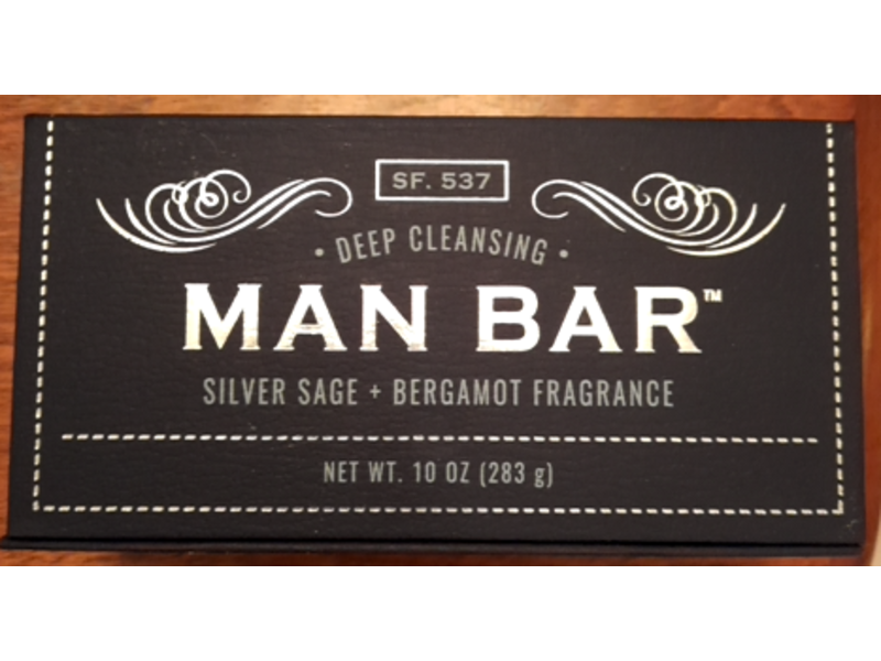 San Francisco Soap Company Deep Cleansing Man Bar, Silver Sage & Bergamot, 10 oz/283 g