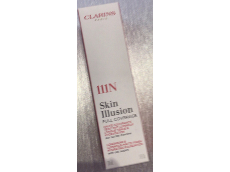 Clarins Skin Illusion Longwear Full Coverage Foundation, 111N, 1 fl oz/30 mL