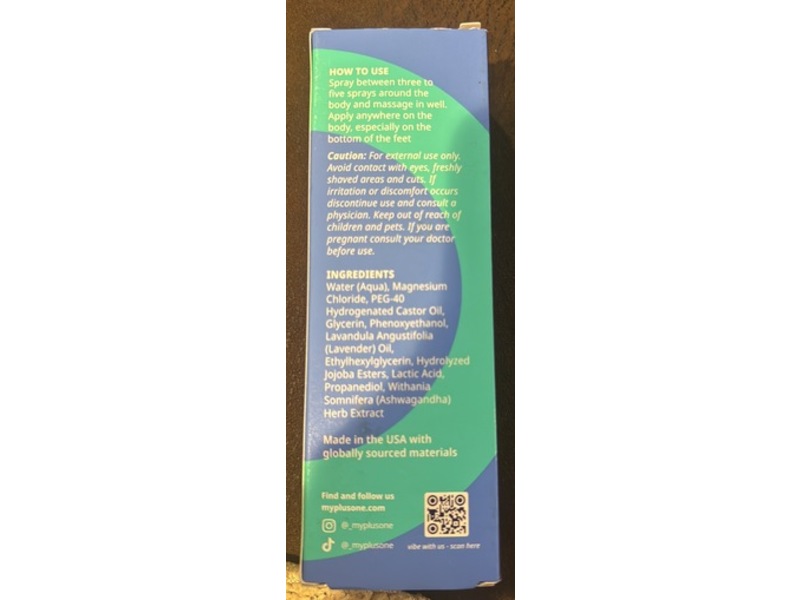 plusOne Restful Magnesium Sleep Spray, Magnesium, Lavender & Ashwagandha, 4 fl oz/118 mL