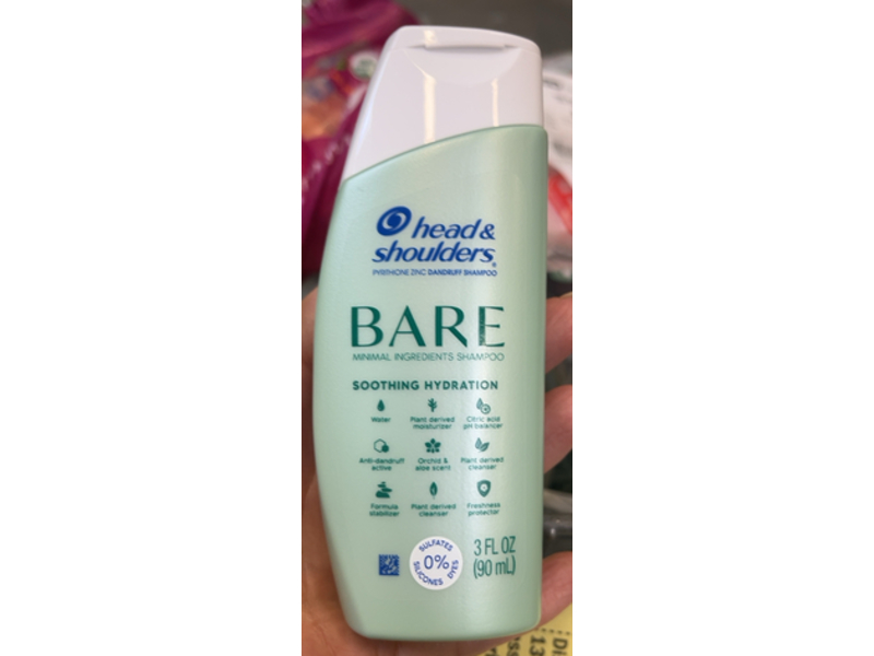Head & Shoulders Bare Shampoo Soothing Hydration, 3 fl oz/90 mL