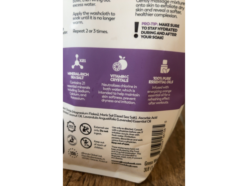 Coach Soak Recovery Bath Soak, Calming Lavender, 1.36 kg