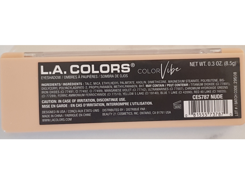 L.A Colors Color Vibe Eyeshadow Palette, Nude, 0.3 oz/8.5 g