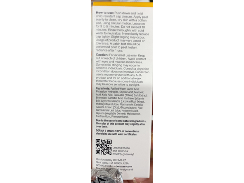 Derma E 10% Multi-Acid Radiance Liquid Peel, 1 fl oz/30 mL