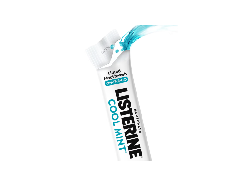 Listerine On-The-Go Liquid Mouthwash, Cool Mint, 0.33 fl oz, 15 Count