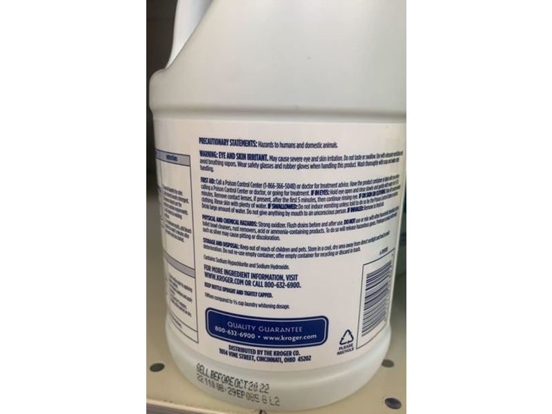 Kroger Concentrated Bleach, Linen Scent, 43 fl oz/1.27 L