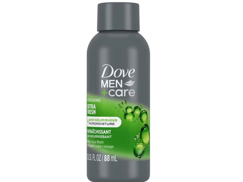 Dove Men + Care Micro Moisture Body And Face Wash, Extra Fresh, 3 fl oz/88 mL