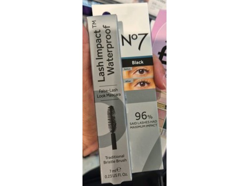 No7 Lash Impact Waterproof Mascara, Black, 0.23 fl oz/7 mL