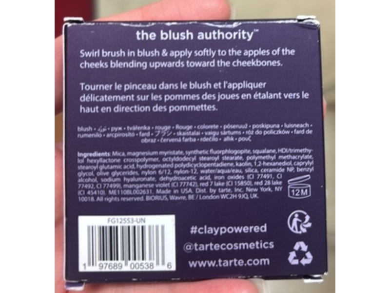 Tarte Amazonian Clay Blush, White Peach, 0.12 oz/3.6 g